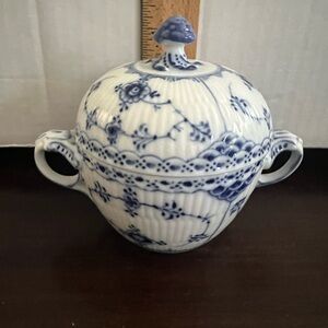 Royal Copenhagen Fluted Half Lace Sugar Bowl with Lid